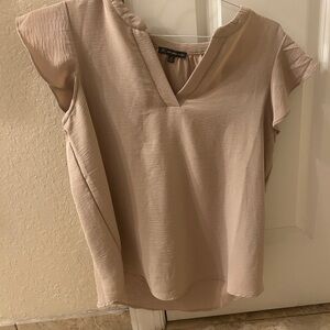 Adrianna Papell Blush V-Neck Blouse